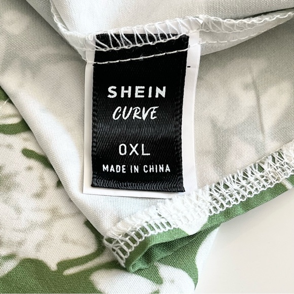 SHEIN Curve Boho Floral Faux Wrap Bell Sleeve Peplum Blouse Size XL - Picture 9 of 12